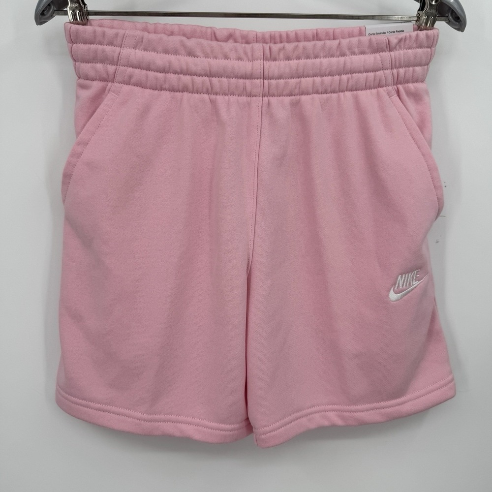 Nike Boys' Fit Sportswear Club Fleece French Terry Shorts size L 5" Inseam Pink